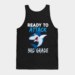 Shark Kids Ready To Attack 3rd Grade Boys Back To School Tank Top